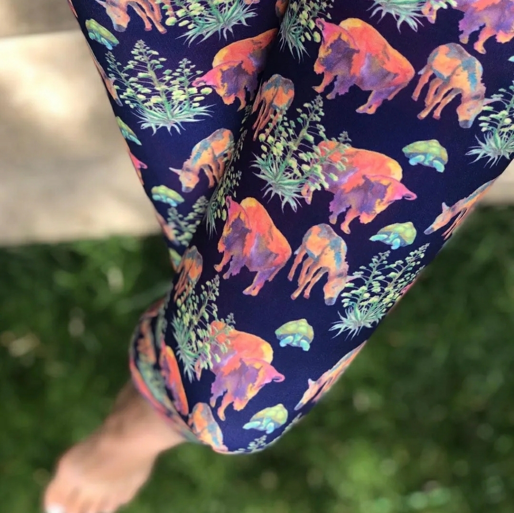 "Watercolor Desert" Capri Leggings